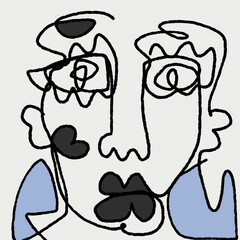 line art drawing face design 