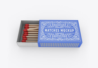 Opened Matches Box Mockup