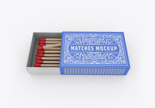 Opened Matches Box Mockup