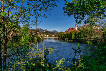 Obraz premium Kloster Sankt Mang und Lech in Füssen
