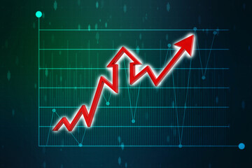 3d rendering business graph and documents. Stock market chart. Business graph background, Financial Background