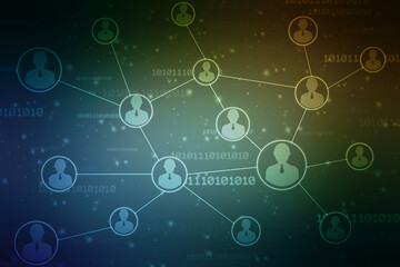Business Network Concept Background, Social Networks and interaction concept, Digital Abstract Technology background, Social connection and networking background