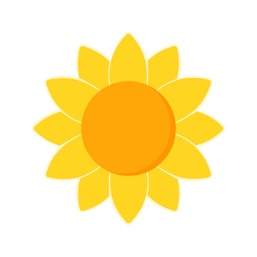 Cute Sun Flower Vector Icon Clipart For Decoration