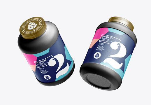 Plastic Protein Jar Mockup