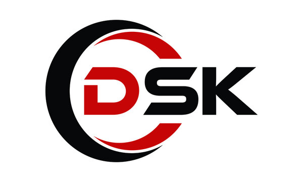 DSK swoosh three letter logo design vector template | monogram logo | abstract logo | wordmark logo | letter mark logo | business logo | brand logo | flat logo | minimalist logo | text | word | symbol