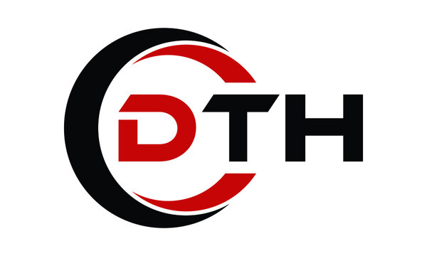 DTH swoosh three letter logo design vector template | monogram logo | abstract logo | wordmark logo | letter mark logo | business logo | brand logo | flat logo | minimalist logo | text | word | symbol