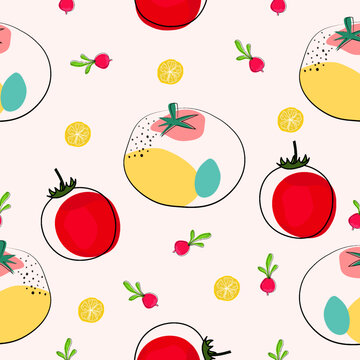 seamless pattern with Abstract tomato