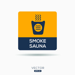 Creative (Smoke sauna) Icon, Vector sign.