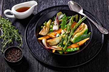 french Barigoule of summer vegetables in bowl