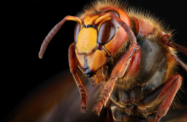 hornet head in high magnification