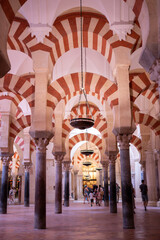 CORDOBA, SPAIN - MAY 15, 2022: Hypothesis room in the Mosque-Cathedral of Cordoba. The place has a rich religious history and is currently an active cathedral.
