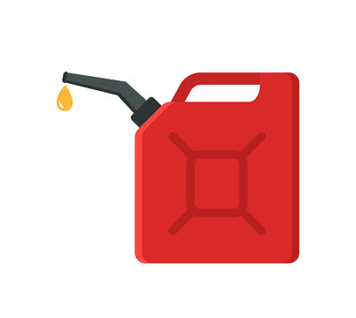 recommend clip art: Can of fuel. Canister with gasoline. Red jerrycan with fuel. Icon of jerry for diesel and petrol. Plastic bottle for car. Flat cartoon icon. Vector
