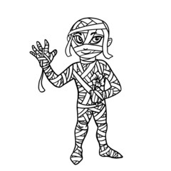 Friendly mummy vector illustration on white background