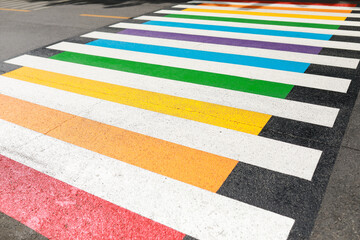Rainbow walkway welcomes Pride Month festival.Rainbow pride is a symbol of lesbian, gay, bisexual,...