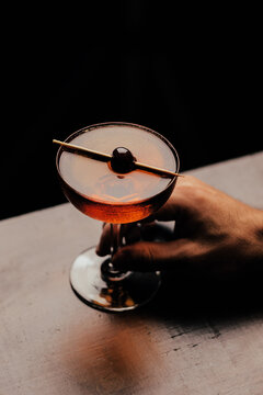 glass of Manhattan