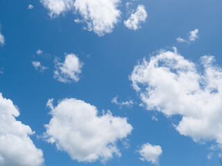 Blue sky with white clouds day time nature background.