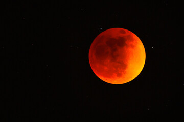 Red moon during total Lunar Eclipse in May 2022