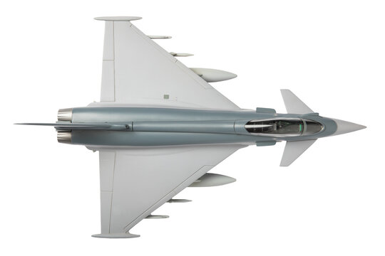 Eurofighter top view isolated on white backgorund for copy space