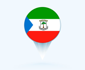 Fototapeta premium Map pointer with flag of Equatorial Guinea.