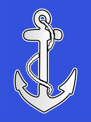 anchor on blue background