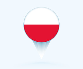 Map pointer with flag of Poland.