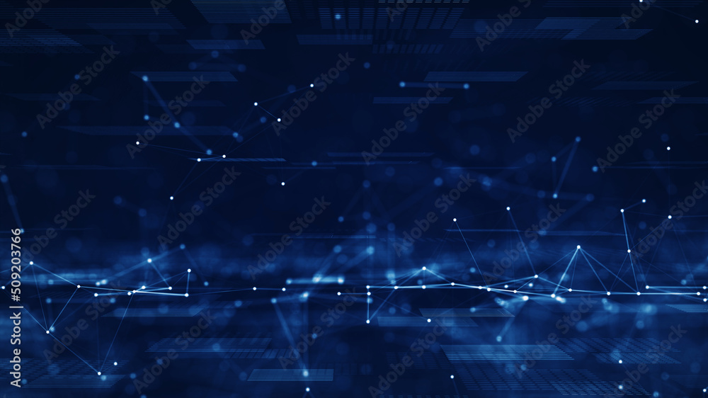 Sticker abstract concept of digital technology and online cybersecurity data protection. polygon internet ne
