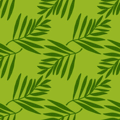 Fototapeta na wymiar Creative tropical palm leaves seamless pattern. Jungle leaf wallpaper. Botanical floral background. Exotic plant backdrop.