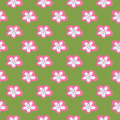 Creative decorative flowers seamless pattern. Simple stylized flower buds wallpaper.