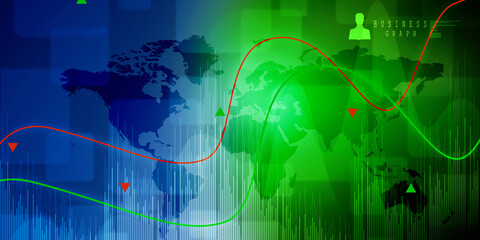 2d rendering Stock market online business concept. business Graph 