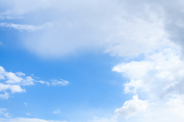 Blue sky with clouds. Sky background. Selective focus