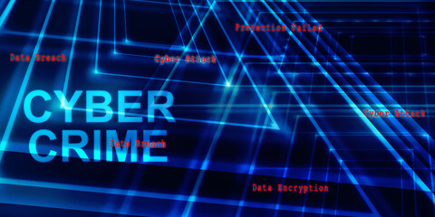 2d illustration abstract Cyber crime
