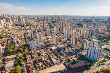 Ribeirão Preto, São Paulo/Brazil - Circa June 2022: Aerial view of Avenida Maurílio Biagi in...