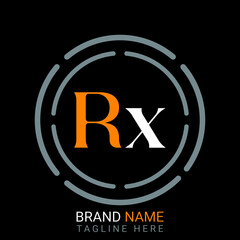 Obraz premium Rx Letter Logo design. black background.
