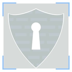 secure data icon with shield view isolated on white background