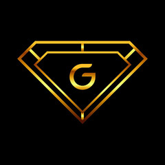 Gold Diamond Initial G logo design template Premium