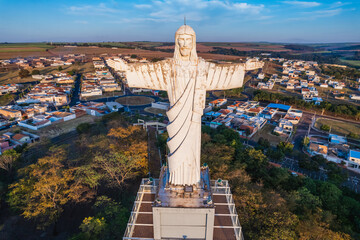 Sertaozinho, São Paulo / Brazil - Circa june 2022: Aerial image of the city of Sertaozinho, SP....
