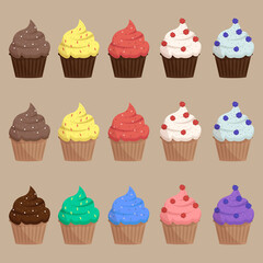 Delicious cupcake. Dessert vector illustration design.