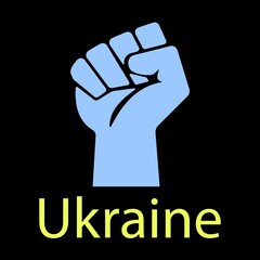 ukraine flag icon with fist