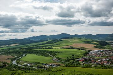 Vista from Slovakia fortress Stara Lubovna Castle in High Tatras, Slovak Republik