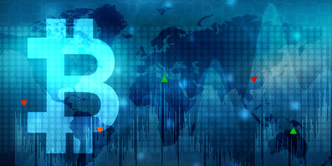 2d rendering bitcoin sign currency
