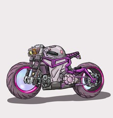 motorcycle on white background