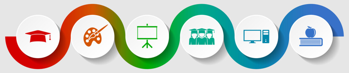 Web and business concept infographic vector template, education flat design illustration