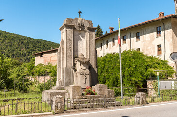 Fototapeta na wymiar War memorial in Ganna, Valganna, province of Varese, Italy