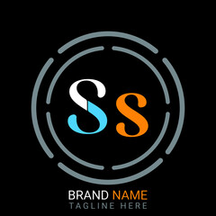 Ss Letter Logo design. black background.