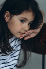 Adorable cute adorable baby brunette joyful girl 