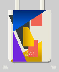 Creative geometric packaging print design, applied for business, pattern craft like tote bag and shopping bags, home industry gift bag production.