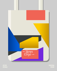 Creative geometric packaging print design, applied for business, pattern craft like tote bag and shopping bags, home industry gift bag production.