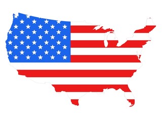 us/america/states country flag map 4th july independence day in 3d