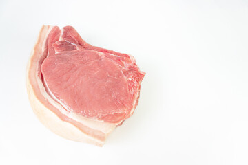 Tenderloin fillet mignon on white background copy space.