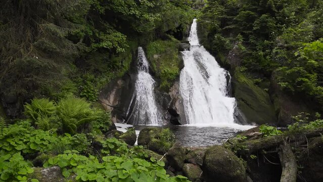 beautiful waterfall. Triberger waterfall in the blackforest